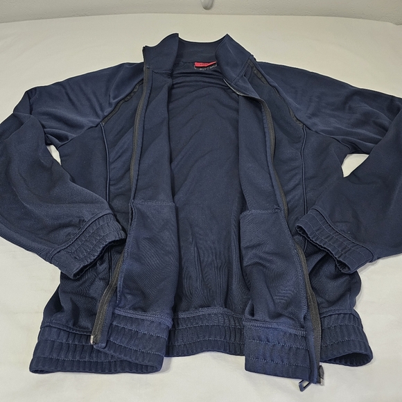 HUGO Boss Navy Zip Track Jacket Mens Medium Minimalist Designer Athleisure - Picture 4 of 9